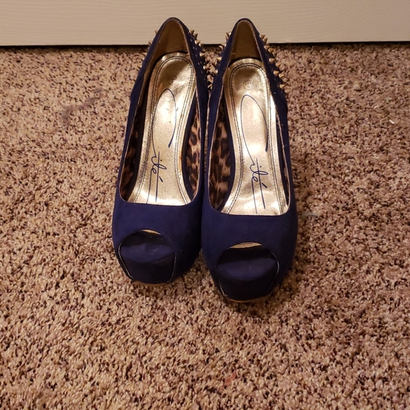 Blue spike platform heels - Picture 4 of 6